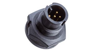 Circular Connector, Straight, Contacts - 2, Plug, Panel Mount